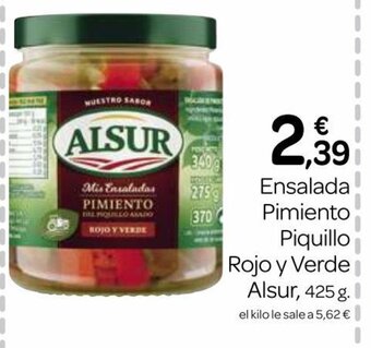 Supermercados El Jamón Ensalada Pimiento Piquillo Rojo y Verde Alsur oferta