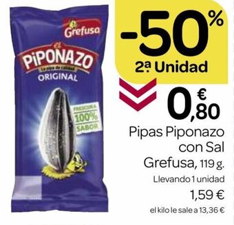 Supermercados El Jamón Pipas Piponazo Con Sal Grefusa oferta