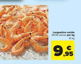 Carrefour Langostino cocido 30-40 piezas por kg el kg oferta