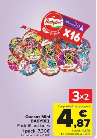 Carrefour Quesos mini babybel pack 16 oferta