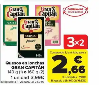 Carrefour Queso en lonchas gran capitán oferta