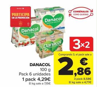 Carrefour Danacol pack 6 oferta