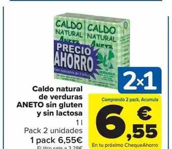 Carrefour Caldo natural de verduras aneto sin gluten y sin lactosa oferta