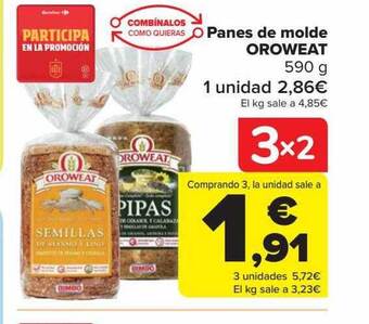 Carrefour Panes de molde oroweat oferta