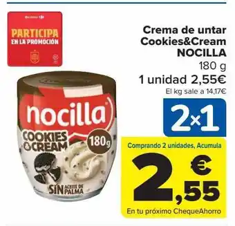Carrefour Crema de untar cookies&cream nocilla oferta