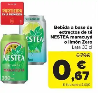 Carrefour Bebida a base de extractos de té nestea maracuyá limón zero oferta