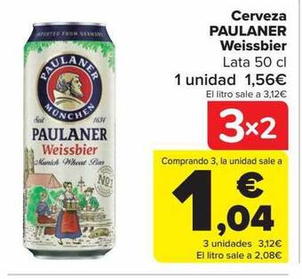 Carrefour Cerveza paulaner weissbier oferta