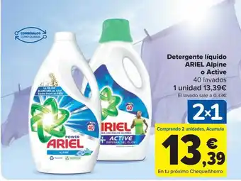 Carrefour Detergente liquido ariel alpine o active oferta