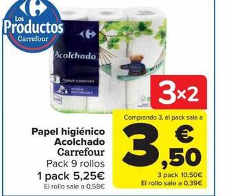 Carrefour Papel higiénico acolchado carrefour oferta