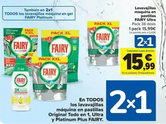 Carrefour Lavavajillas maquina en pastillas fairy ultra oferta