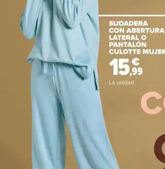 Carrefour Sudadera con abertura lateral o pantalón culotte mujer oferta