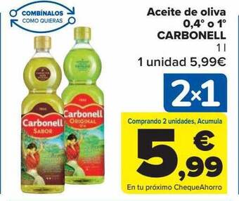 Carrefour Market Aceite de oliva 0.4° o 1° carbonell oferta