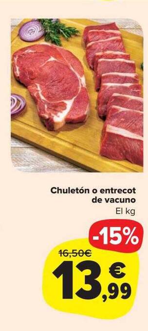 Carrefour Market Chuletón o entrecot de vacuno oferta