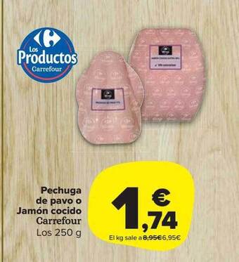 Carrefour Market Pechuga de pavo o jamón cocido carrefour oferta