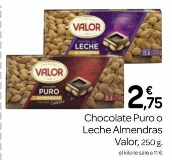 Supermercados El Jamón Chocolate Puro o Leche Almendras Valor oferta