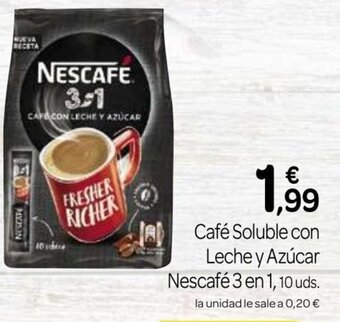 Supermercados El Jamón Café Soluble con Leche y Azúcar Nescafé 3 en 1 oferta