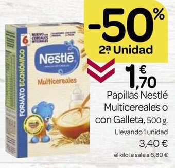 Supermercados El Jamón Papillas Nestlé Multicereales o Con Galleta oferta