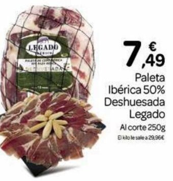 Supermercados El Jamón Paleta Ibérica 50% Deshuesada Legado oferta