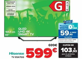 Carrefour Hisense tv 65a7gq oferta