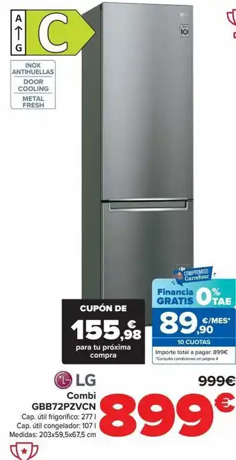Carrefour Combi lg gbb72pzvcn oferta