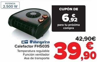 Carrefour Orbegozo calefactor fh5035 oferta