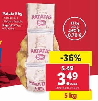 Lidl Patatas 5 kg oferta