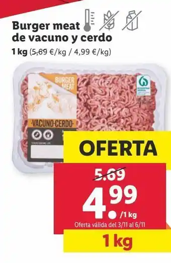 Lidl Burget meat de vacuno y cerdo oferta