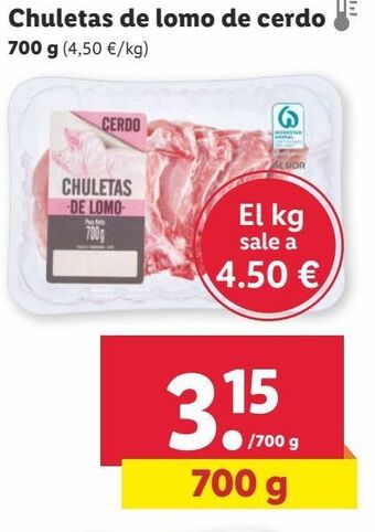Lidl Chuletas de cerdo oferta