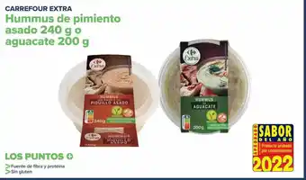 Carrefour Carrefour extra hummus de pimiento asado o aguacate oferta