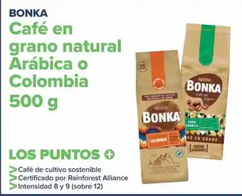 Carrefour Bonka café en grano natural arábica o colombia oferta
