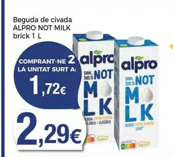 Supermercats Jespac Beguda de civada alpro not milk brick 1 l oferta