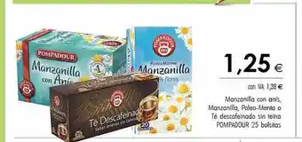 Cash Ifa Manzanilla con anis manzanilla poleo-menta o té descafeinado sin teina pompadour oferta