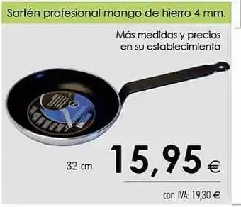 Cash Ifa Sartén profesional mango de hierro 4 mm oferta