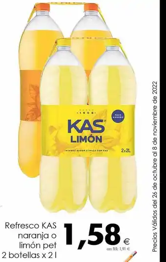 Cash Ifa Refresco kas naranja o limón pet 2 botella oferta