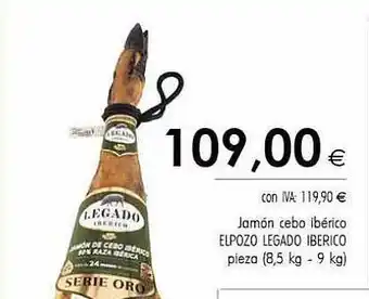 Cash Ifa Jamón cebo ibérico elpozo legado iberico pieza oferta