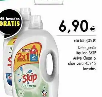 Cash Ifa Detergente líquido skip active clean o aloe vera lavados oferta