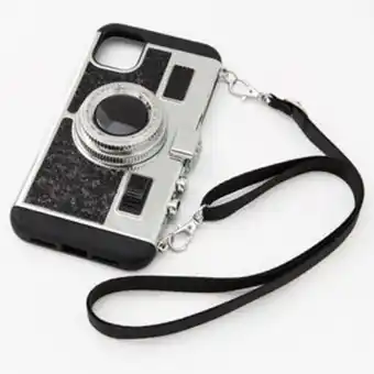Claire's Black glitter camera phone case - fits iphone 11 oferta