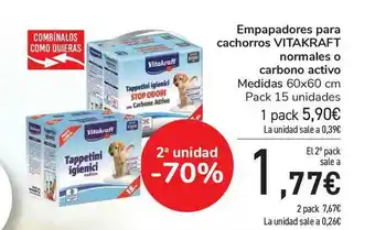 Carrefour Vitakraft Empapadores Para Cachorros Normales O Carbono Activo oferta