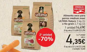 Carrefour Alimento Seco Para Perros Medium Maxi Ultima Nature O No Grain 3kg oferta