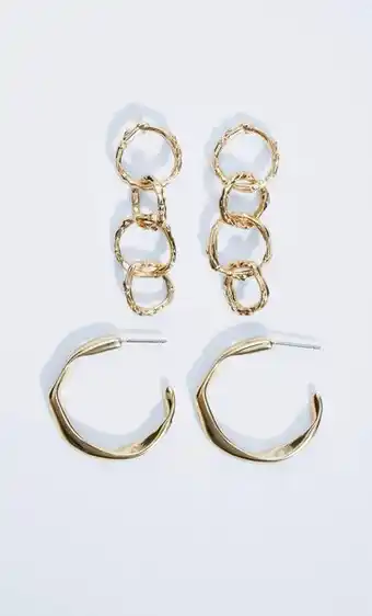 Stradivarius Set 2 pendientes aros y eslabones oferta