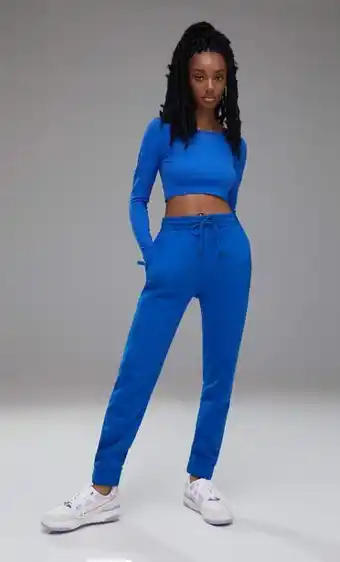 Jogger de tiro alto logo estampado