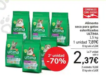 Carrefour Alimento Seco Para Gatos Esterilizados Ultima 1,5kg oferta
