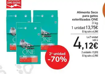 Carrefour Alimento Seco Para Gatos Esterilizados Purina One 3kg oferta