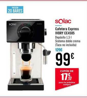 Carrefour Solac Cafetera Express Ivory Ce4505 oferta