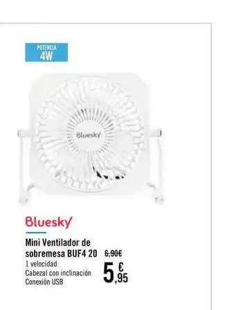 Carrefour Bluesky Mini Ventilador De Sobremesa Buf4 20 oferta