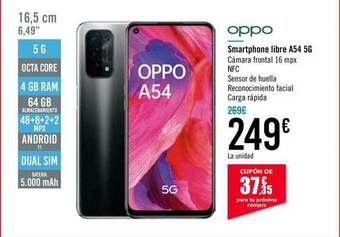 Carrefour Oppo Smartphone Libre A54 5g oferta