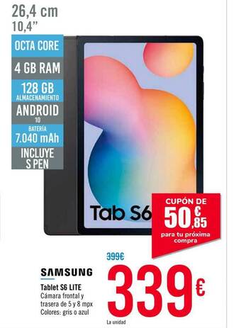 Carrefour Samsung Tablet S6 Lite oferta