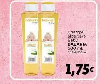 Supermercados Piedra Babaria Champú Aloe Vera Baby 600ml oferta