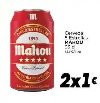 Supermercados Piedra Daura Cerveza 5 Estrellas Mahou 33cl oferta