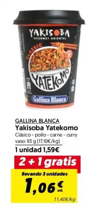 Hiper Usera Yakisoba Yatekomo Gallina Blanca 93g oferta